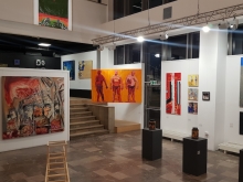 Exhibition view. "Park sunbathing" visible from afar. Photo by MK.